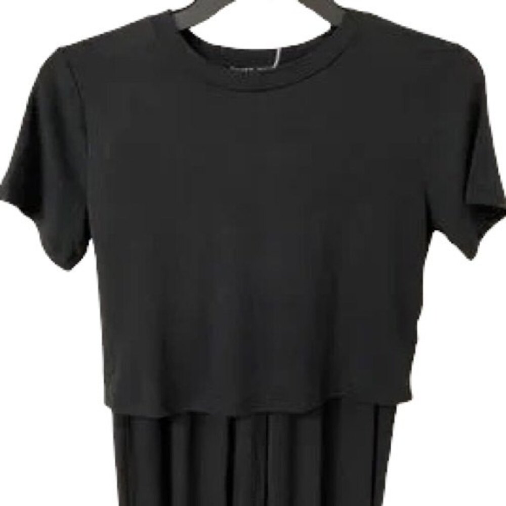 HYFVE NWT Women's Black 2 Piece Lounge Set Small Cropped Top Ribbed Jogger Pants